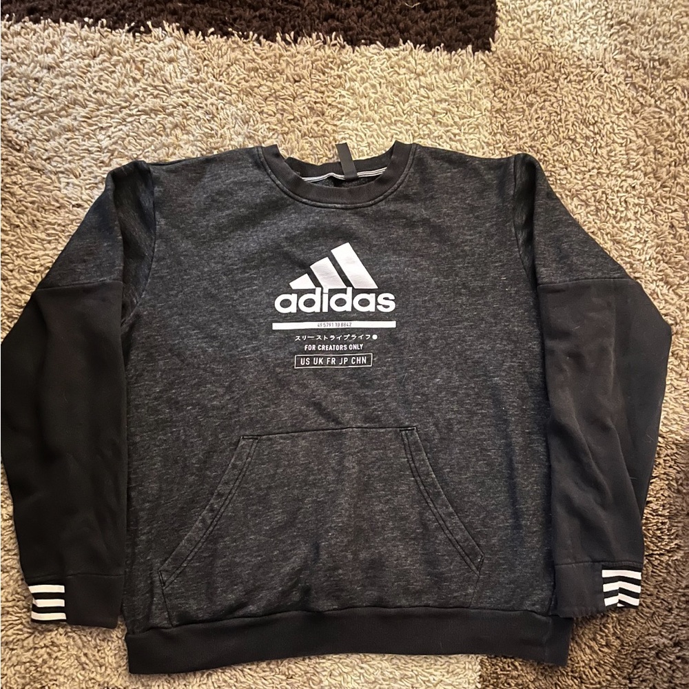 Dark Gray Adidas Hoodie Multilingual
